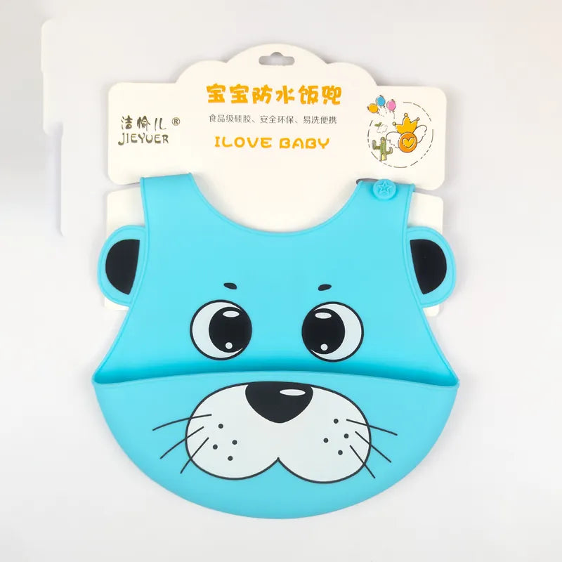 CHINA BABY SILICONE BIB BEAR BLUE