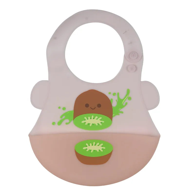 CHINA BABY SILICONE BIB CARTOON KIWI PINK