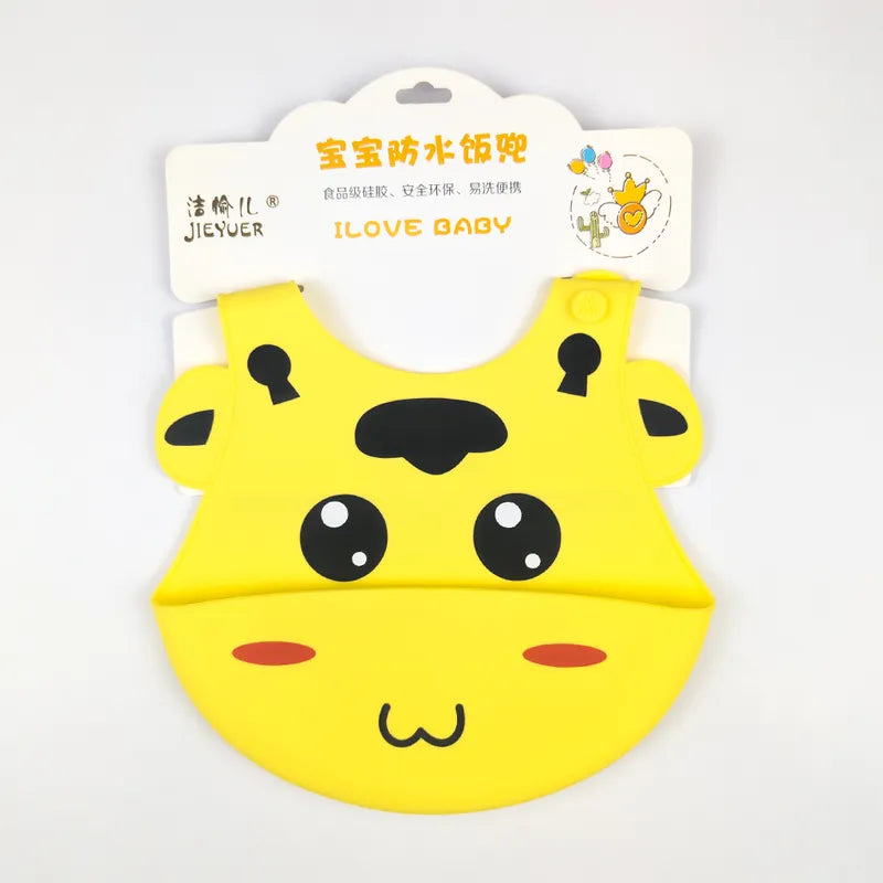CHINA BABY SILICONE BIB COW YELLOW