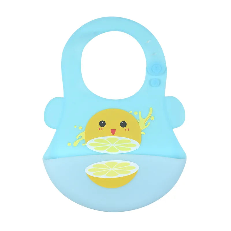 CHINA BABY SILICONE BIB LEMON BLUE