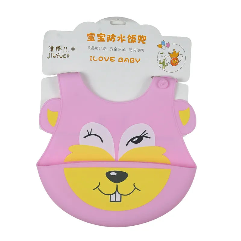 CHINA BABY SILICONE BIB RABBIT PINK