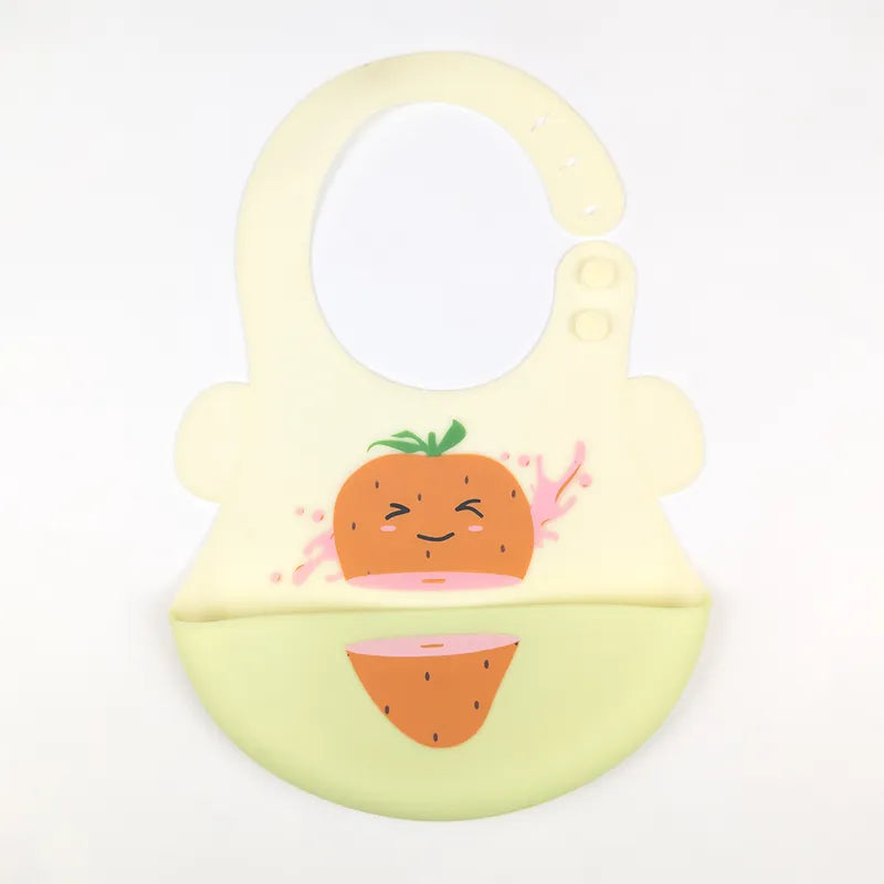 CHINA BABY SILICONE BIB STRAWBERRY YELLOW