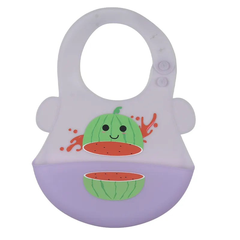 CHINA BABY SILICONE BIB WATERMELON PURPLE