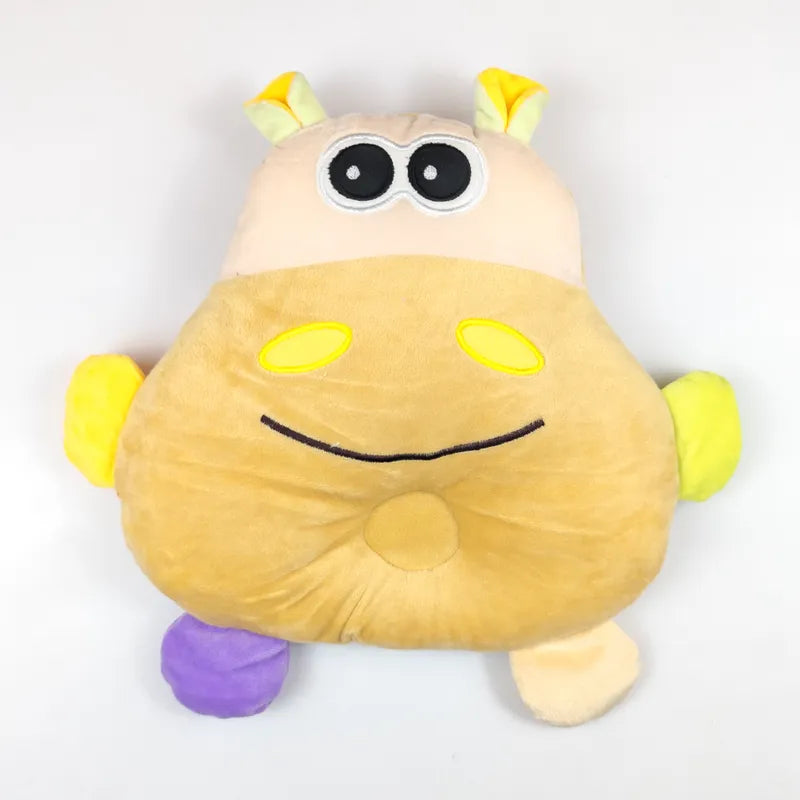 CUTE CARTOON FACE MULTI-COLOR PLUSH PILLOW TOY BROWN & LIGHT PINK