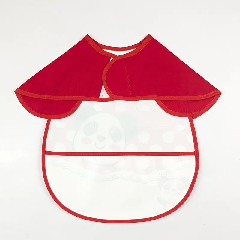 CUTE PANDA & POLKA DOT PRINT BABY APRON BIB WATERPROOF FULL COVER - image 2