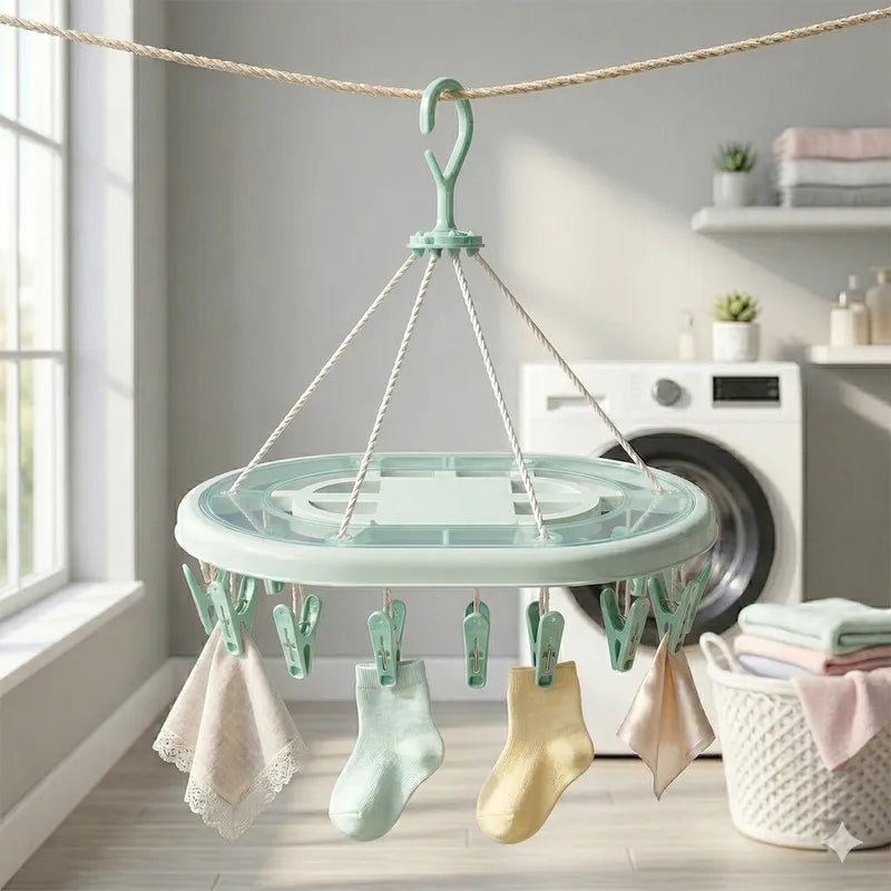 ENWEI 18 CLIPS Ellipse SHAPE HANGER HIGH QUALITY GREEN LAUNDRY SOLUTION