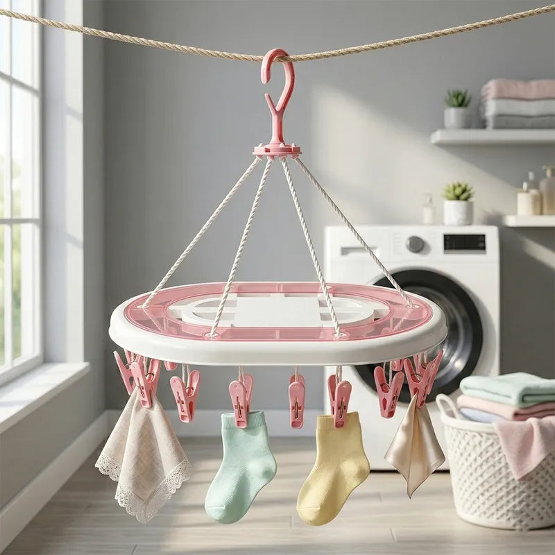 ENWEI 18 CLIPS Ellipse SHAPE HANGER HIGH QUALITY PINK LAUNDRY SOLUTION