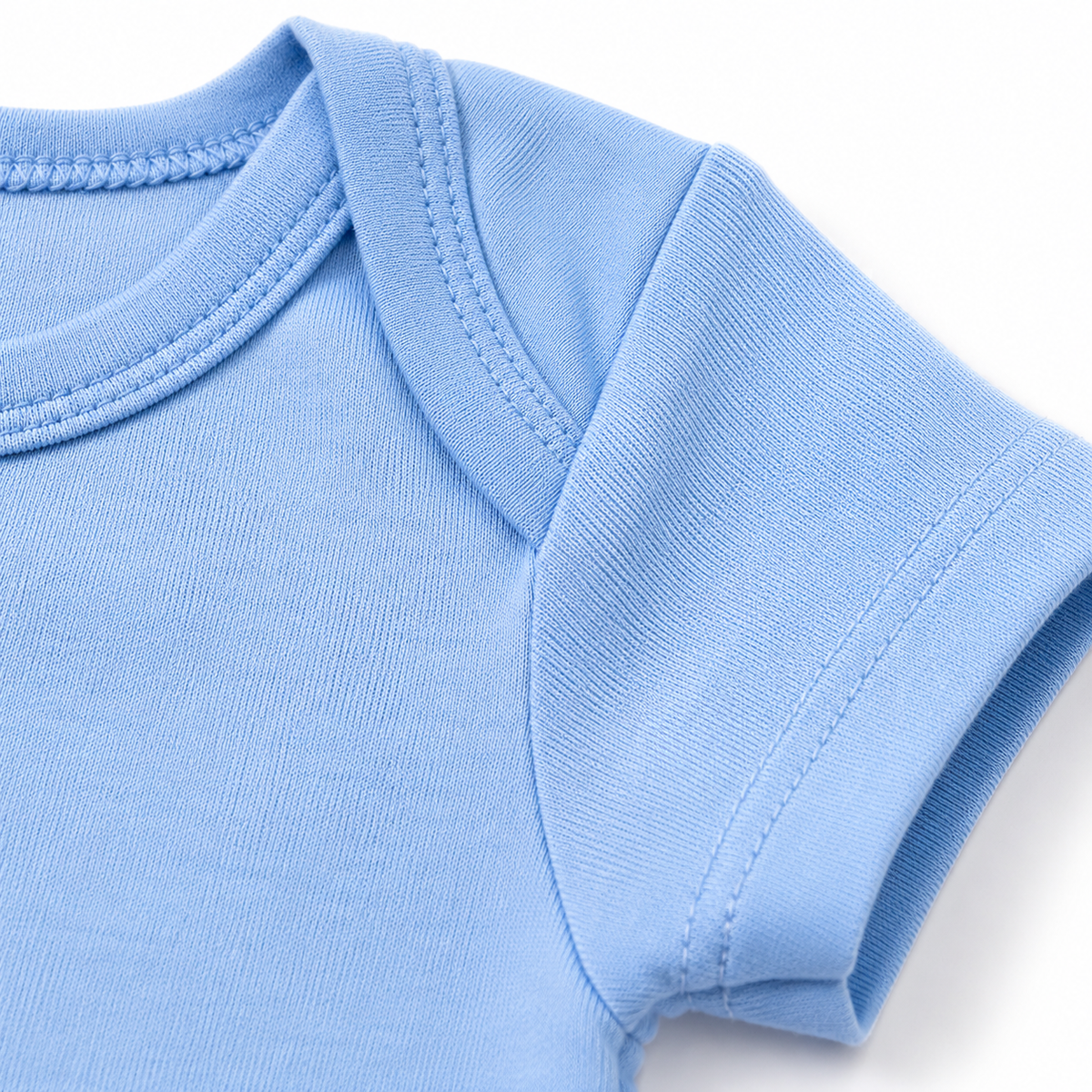 Half-Sleeve Cotton Baby Bodysuits 3-Pack – Light Blue Bear