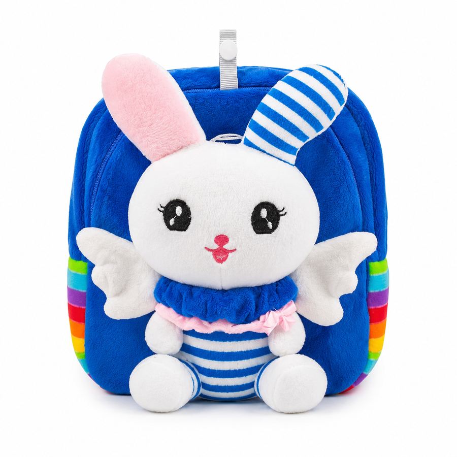 Baby School Bag Winter Baby Doll Fur Blue