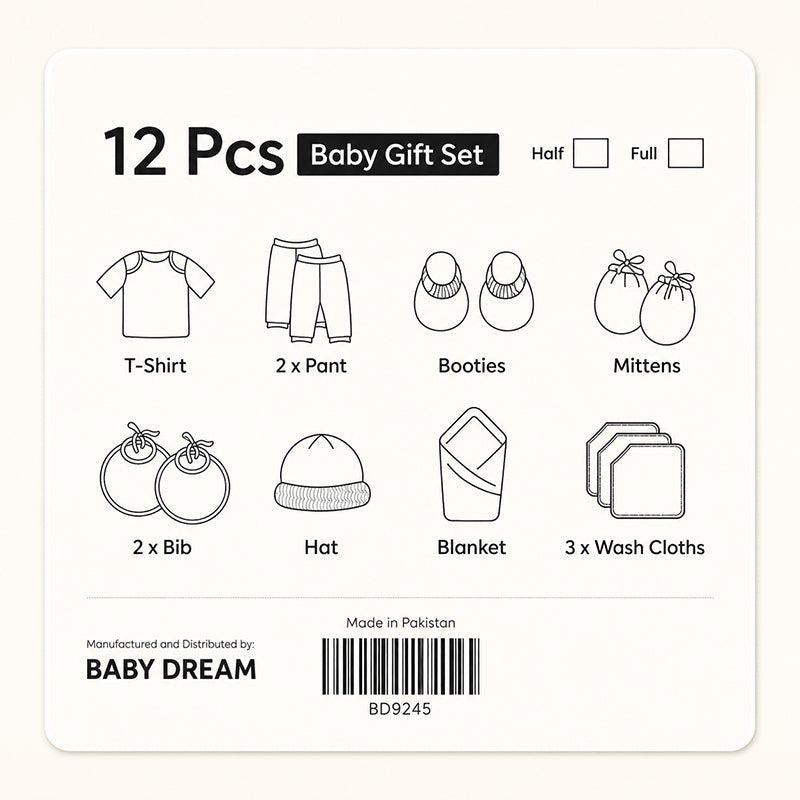 GIFT BOX 12 PCS BABY DREAM CUTE ANIMALS LIGHT BROWN/WHITE  - image 2