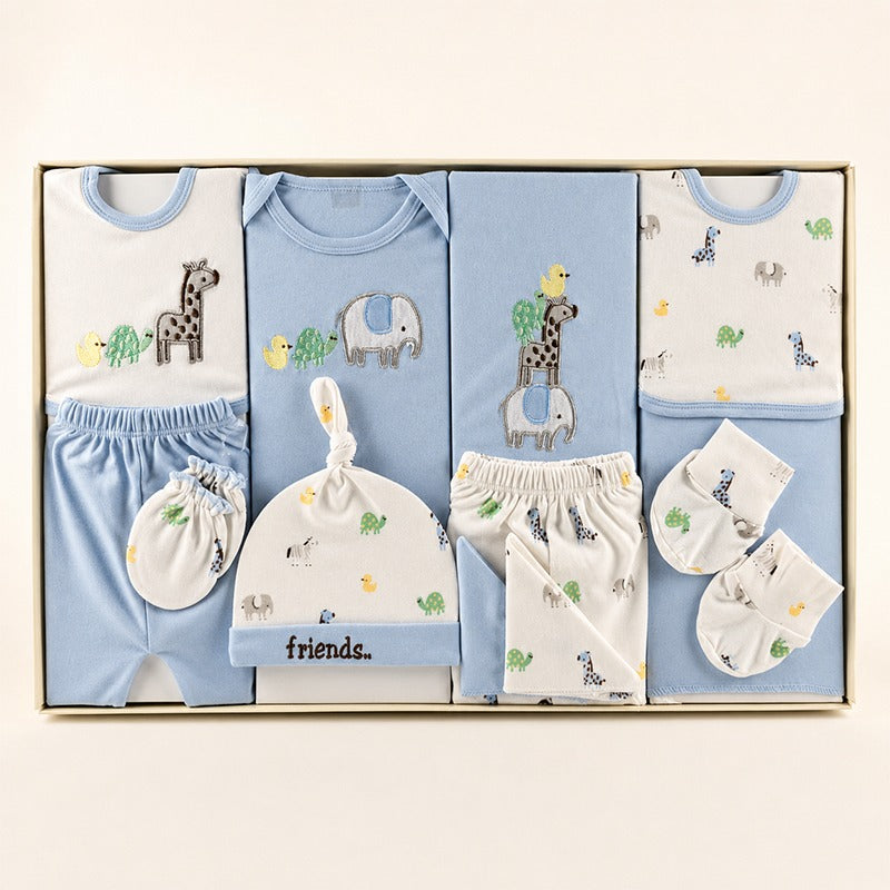 Gift Box 12 Pcs Baby Dream Cute Animals Sky Blue/White