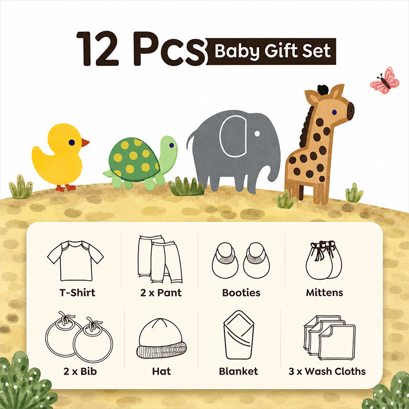 GIFT BOX 12 PCS BABY DREAM CUTE BEAR GREY/WHITE  - image 2