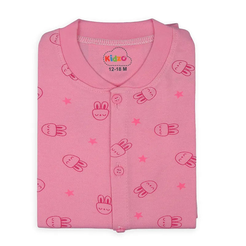 KIDZO BABY 2PCS SUIT BUNNY PRINTED PINK