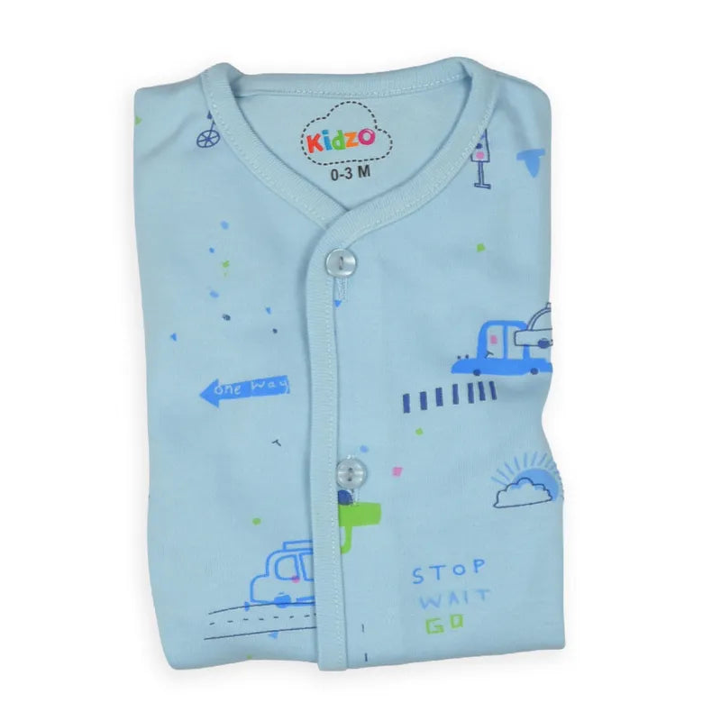 KIDZO BABY 2PCS SUIT CAR PRINTED BLUE
