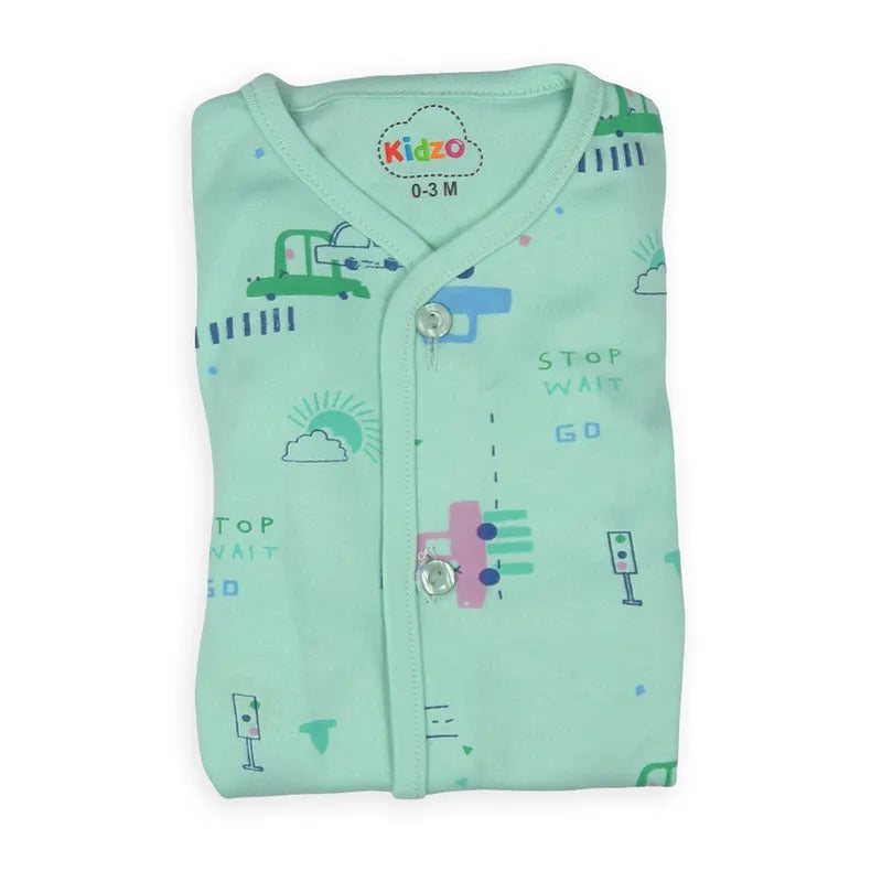 KIDZO BABY 2PCS SUIT CAR PRINTED GREEN