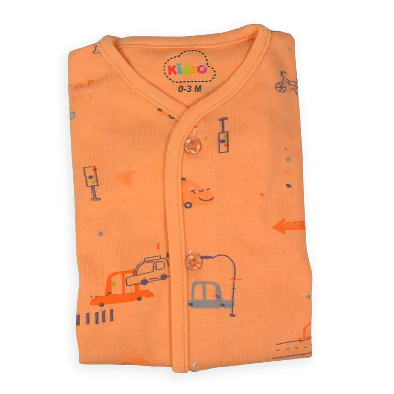 KIDZO BABY 2PCS SUIT CAR PRINTED ORANGE