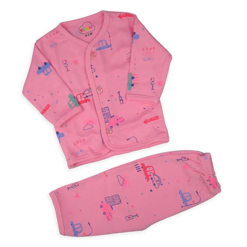 Kidzo Baby 2pcs Suit Car Printed Pink – additional product view 3 of 4