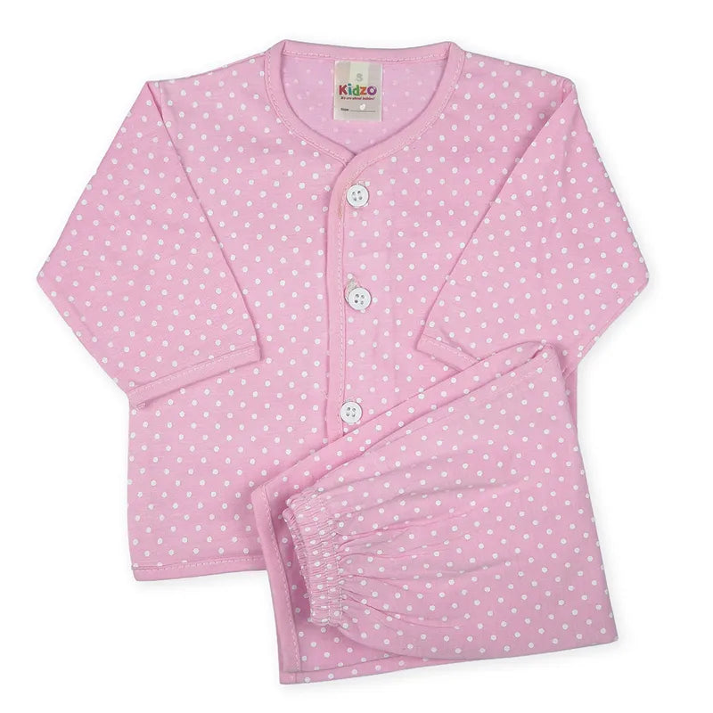 KIDZO BABY 2PCS SUIT DOTED PRINT PINK
