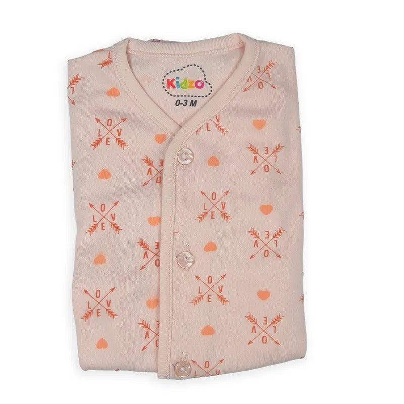 Kidzo Baby 2pcs Suit Love Printed Baby Pink – additional product view 4 of 4