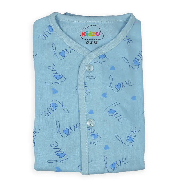 KIDZO BABY 2PCS SUIT LOVE PRINTED BLUE