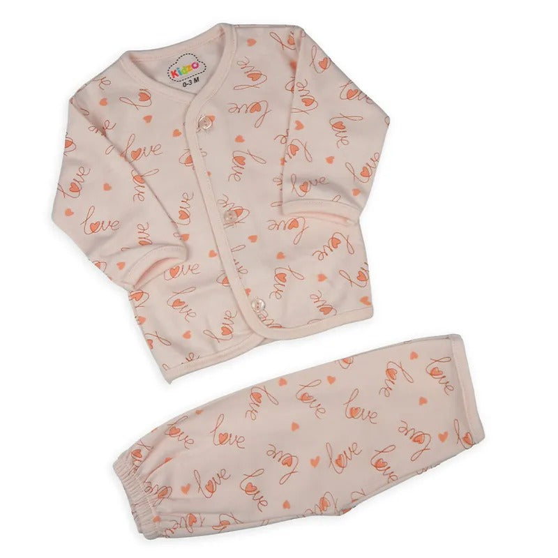 Kidzo Baby 2pcs Suit Love Printed Pink – additional product view 3 of 4
