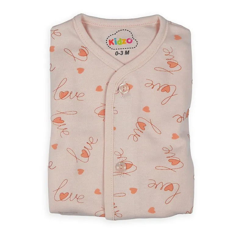 Kidzo Baby 2pcs Suit Love Printed Pink – additional product view 4 of 4