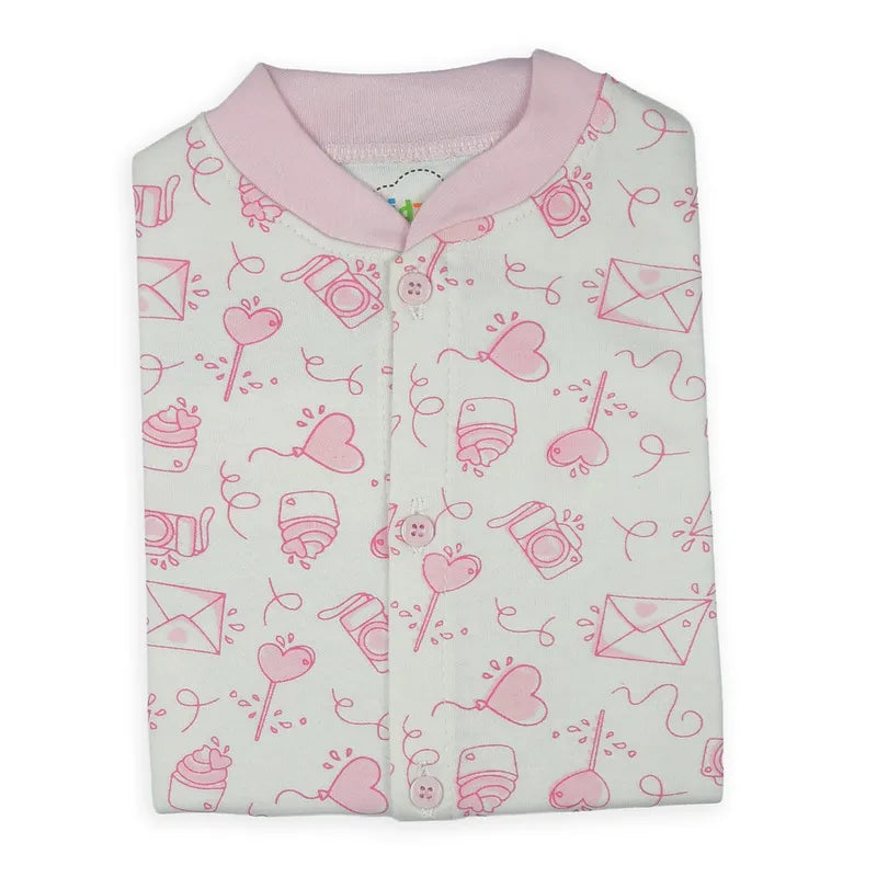 KIDZO BABY 2PCS SUIT PRINTED BABY PINK