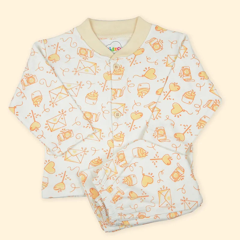 KIDZO BABY 2PCS SUIT PRINTED PEACH