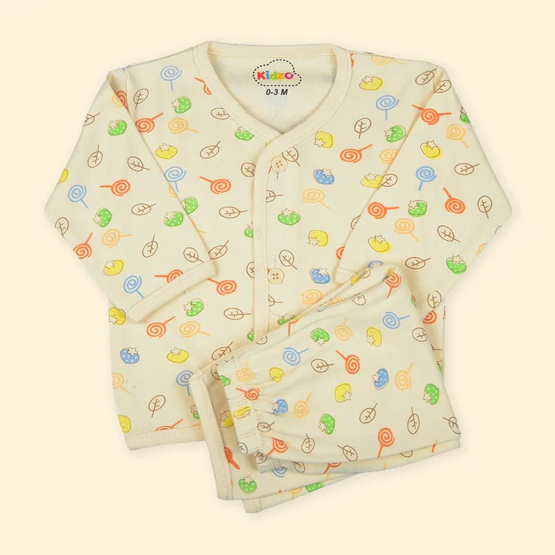 KIDZO BABY 2PCS SUIT PRINTED YELLOW