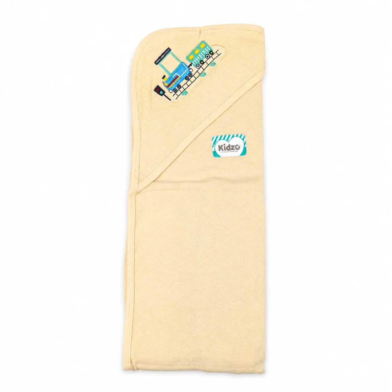 KIDZO BABY BATH TOWEL CAP TRAIN SKIN