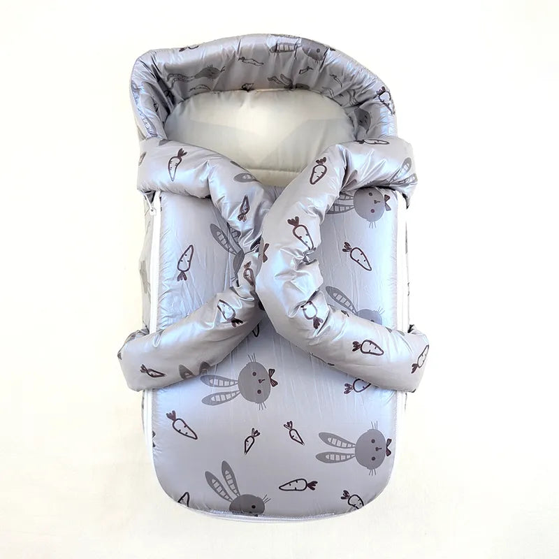 KIDZO BABY CARRY COAT PRINTED GREY