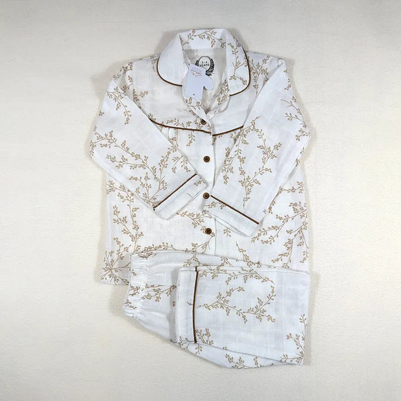 KIDZO BABY NIGHT SUITS FLORAL PRINT BROWN - image 2