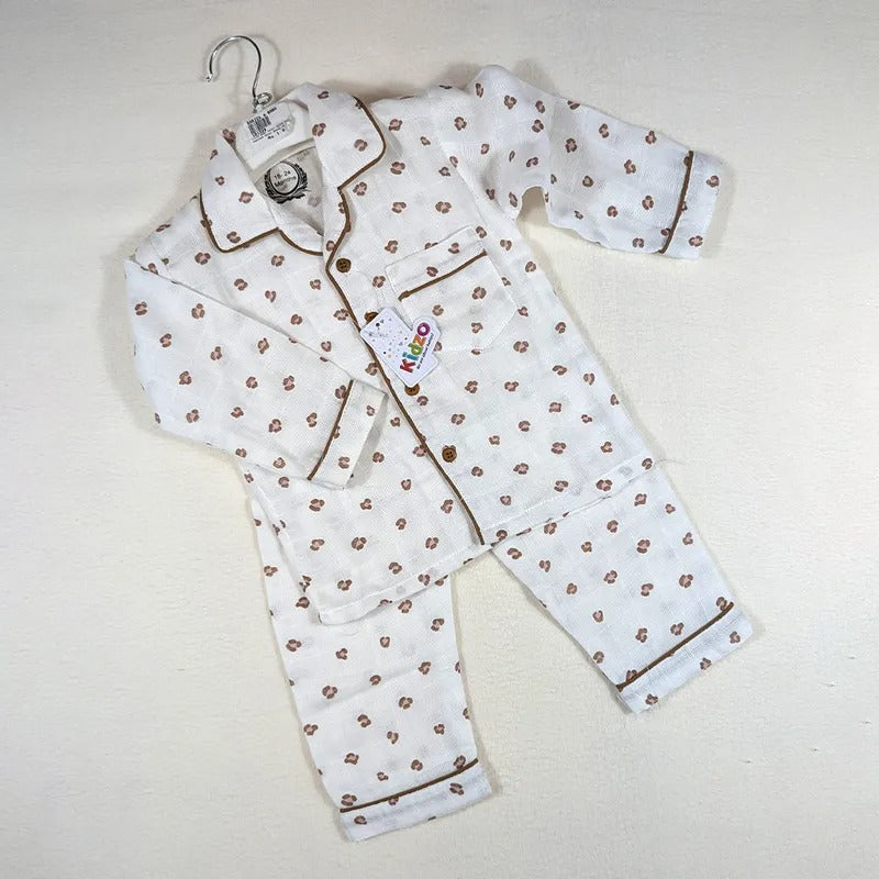 Kidzo Baby Night Suits Mini Panther Print Brown – additional product view 3 of 3