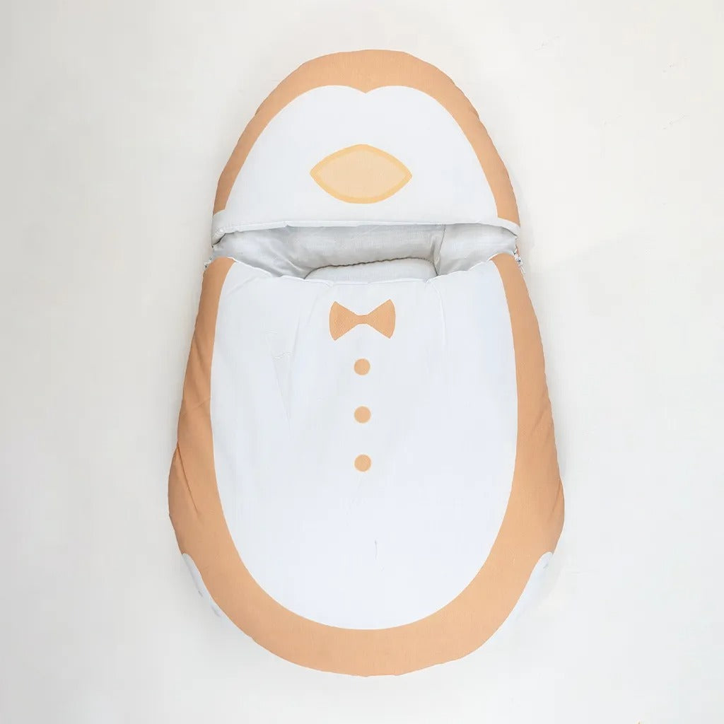 Baby Carry Nest, Yellow Penguin Print – Kidzo