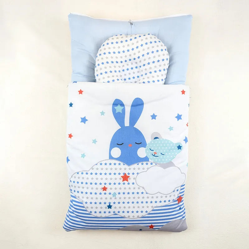 KIDZO CARRY NEST ZIP PILLOW FULL PRINTED BLUE