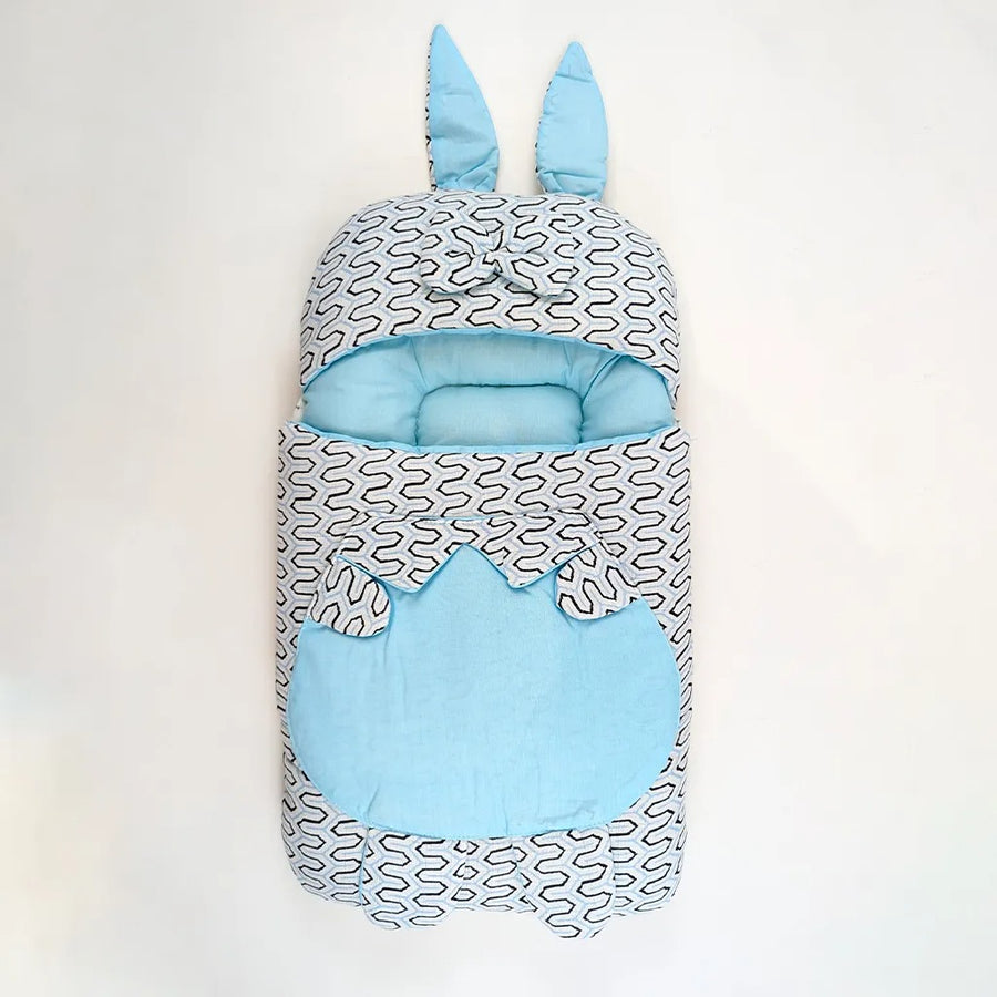 Muslin Baby Carry Nest, Light Green Rabbit – Kidzo