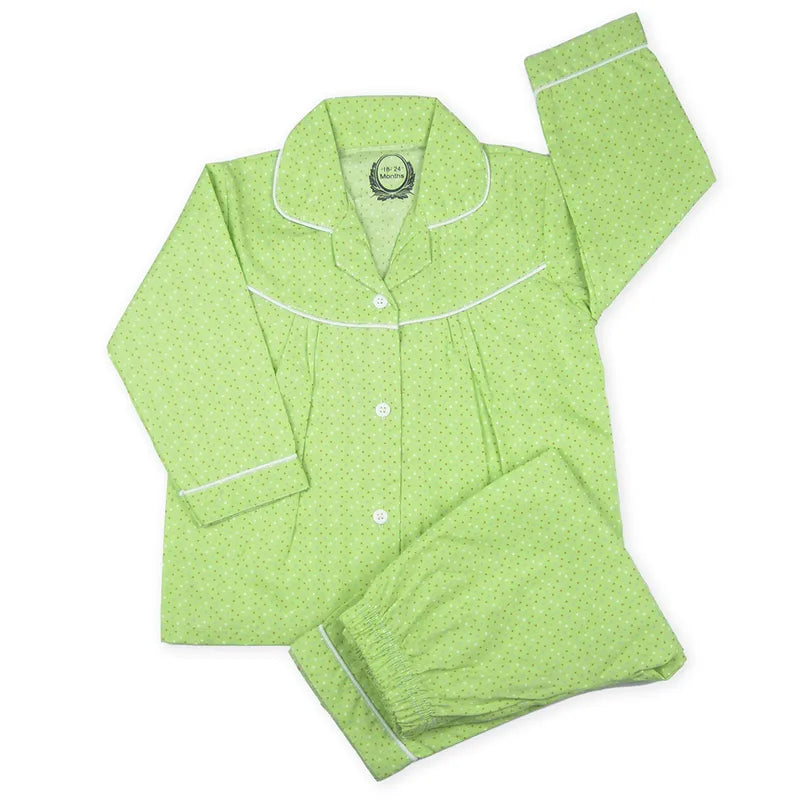 KIDZO NIGHT SUIT DOTTED PRINTED GREEN - image 2