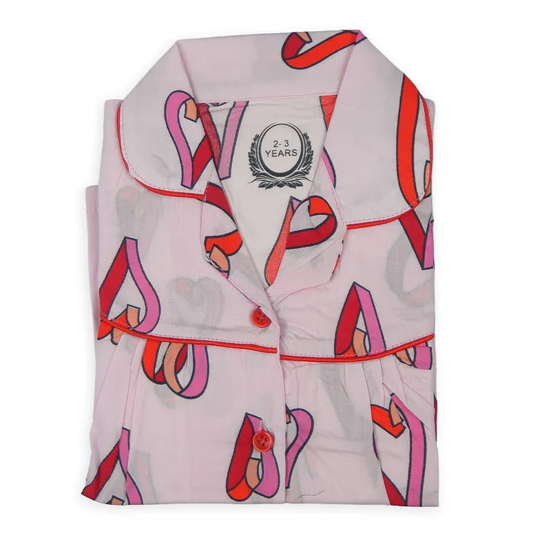 KIDZO NIGHT SUIT HEART SHAPE PINK - image 3