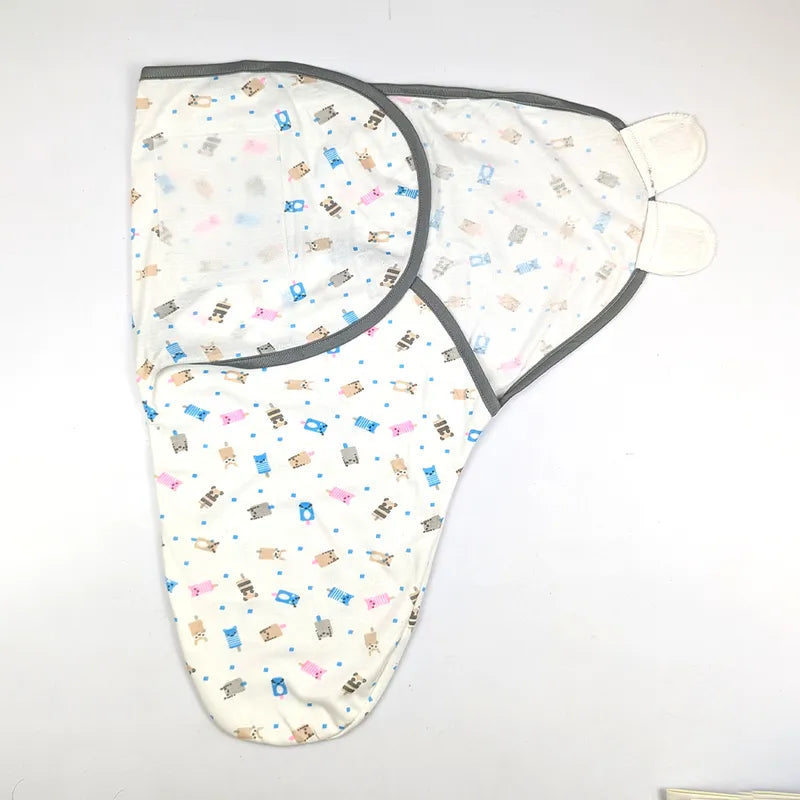 Kidzo Swaddleme Baby Wrap Animal Print Blue (7-14lbs) - image 2