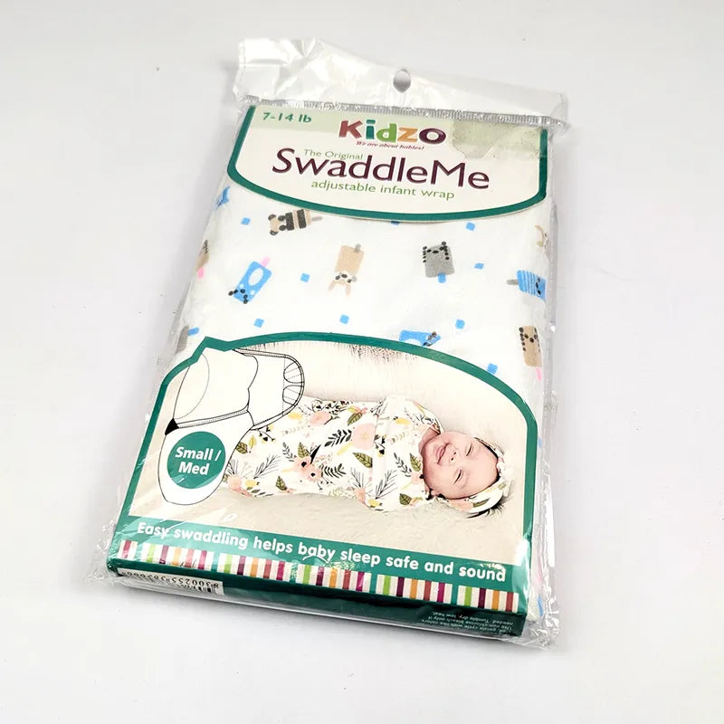 Kidzo Swaddleme Baby Wrap Animal Print Blue (7-14lbs) - image 4