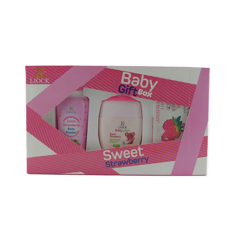 LIOCK BABY GIFT BOX 3IN1 PINK