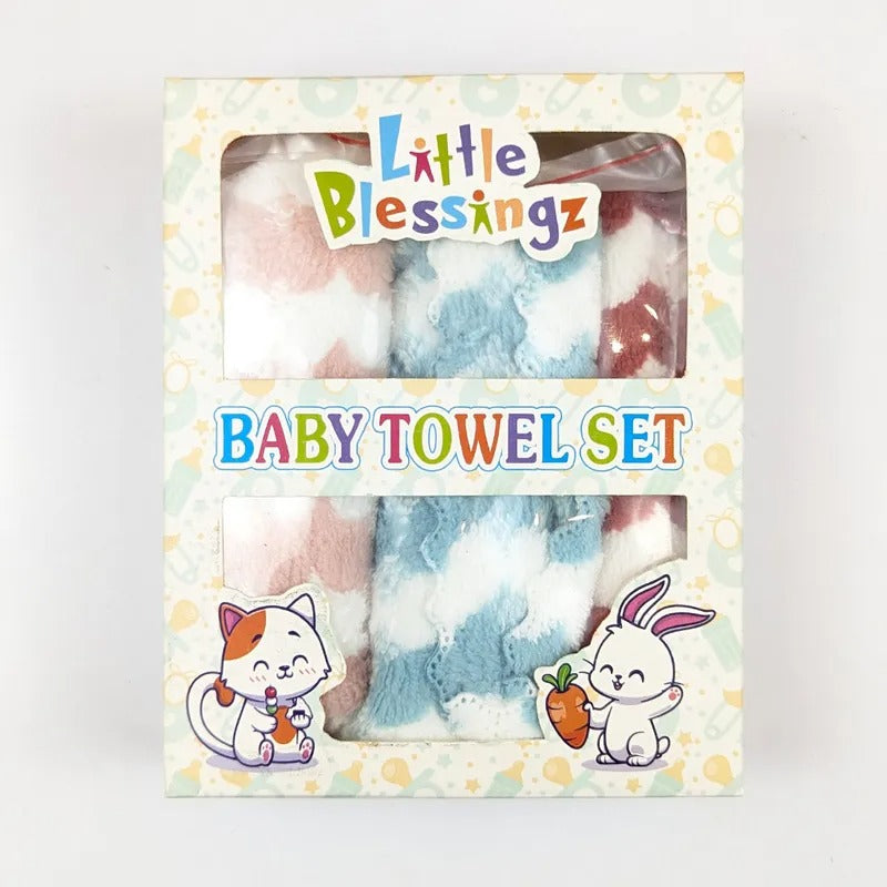 Baby Face Towels 3-Pack, Pastel Ribbed – Little Blessingz – additional product view 3 of 3