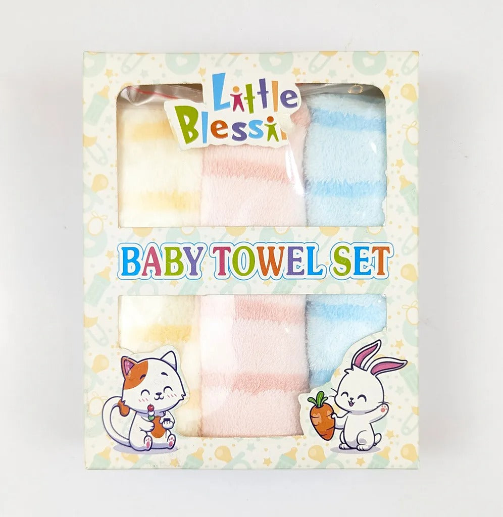 Baby Face Towels 3-Pack, Pink & Blue Clouds – additional product view 3 of 3