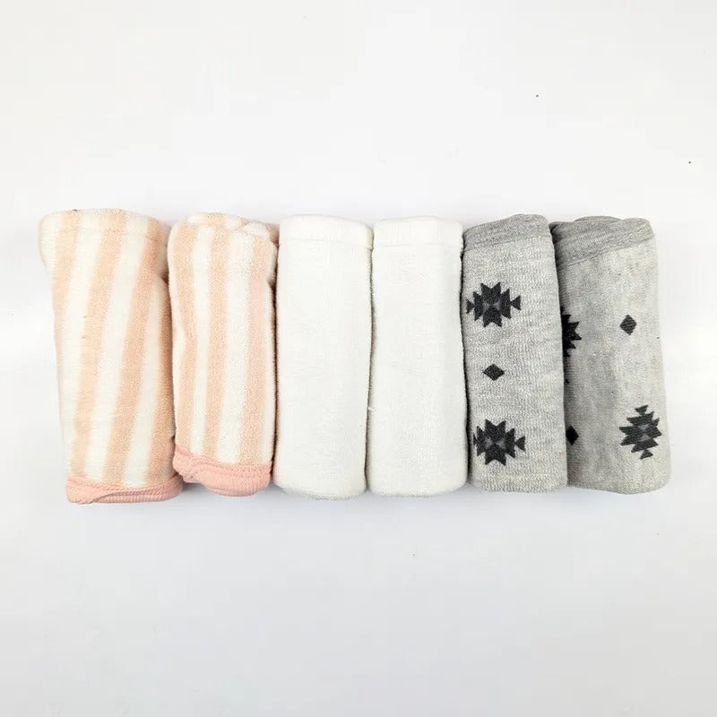 Cotton Baby Face Towels 6-Pack, Turquoise & Mint, 10x10