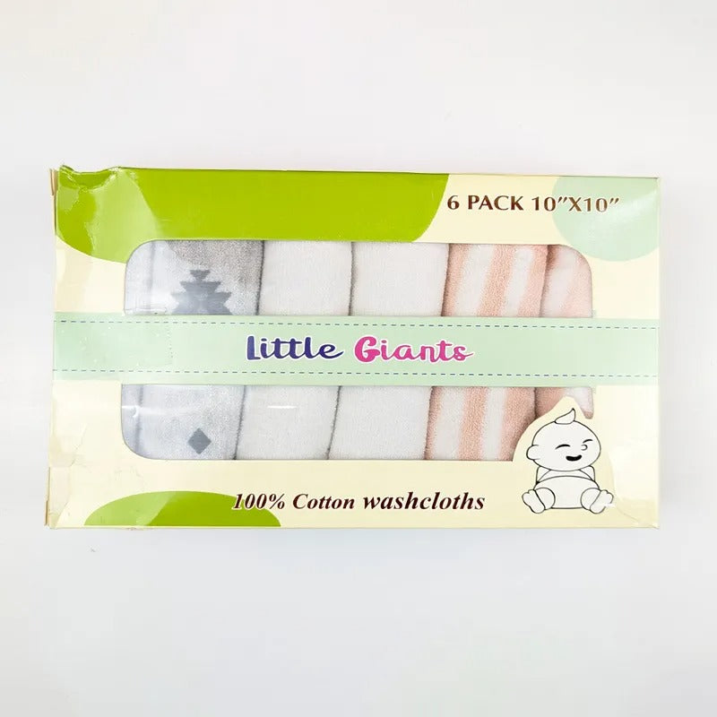Cotton Baby Face Towels 6-Pack, Turquoise & Mint, 10x10 – additional product view 2 of 2
