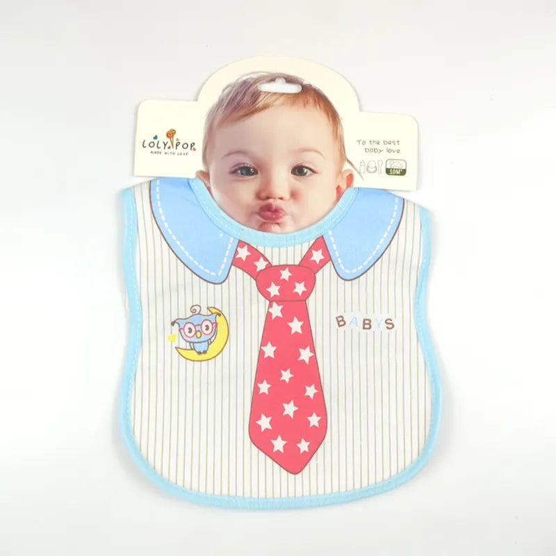 LOLY POP LITTLE BOSS PRINTED PREMIUM BIB WITH BLUE STAR TIE