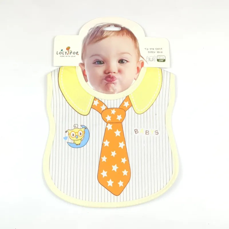LOLY POP LITTLE BOSS PRINTED PREMIUM BIB WITH YELLOW STAR TIE