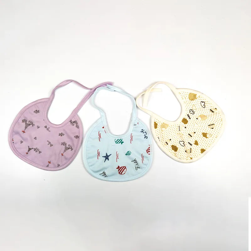 MEDIUM 3 PACK PREMIUM COTTON BABY BIBS SEA LIFE, BALON & SHIP THEM