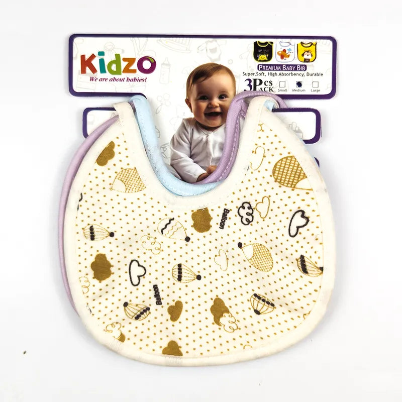MEDIUM 3 PACK PREMIUM COTTON BABY BIBS SEA LIFE, GEOMETRIC & BALON THEMES - image 2