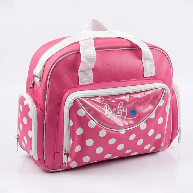 MINI MOMO BABY MOTHER BAG PRINTED PINK